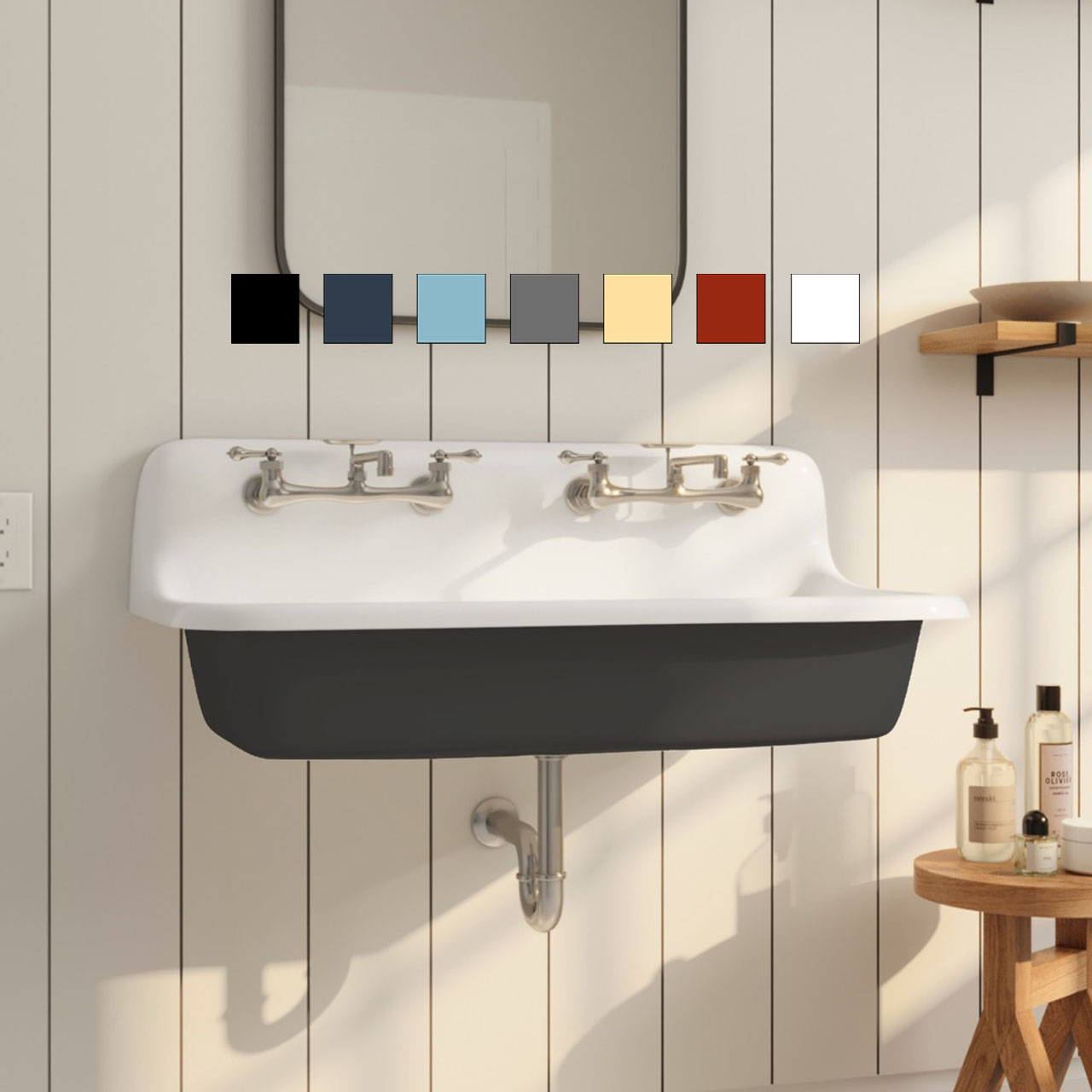 Wall Mount 36" x 18" Single Bowl Bath/Utility Sink - Color/Drilling Options Available