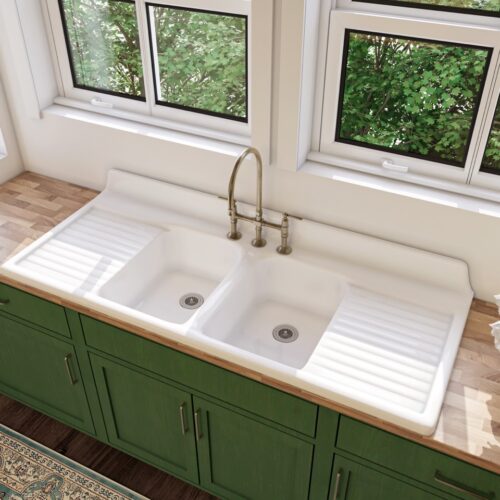 Double Bowl Drainboard Farmhouse Sink &ndash; Model #DBDW6025