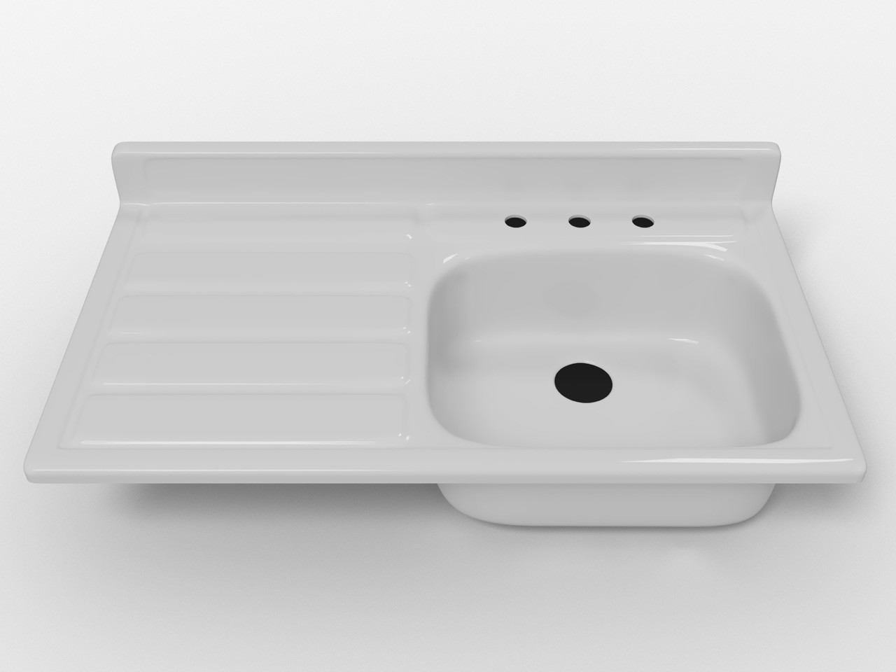 Single Bowl Left Hand Drainboard Sink - Model #SBW4224-L - Image 6