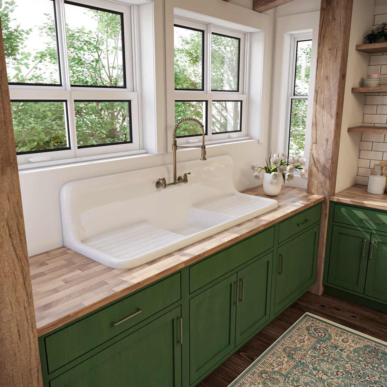 Single Bowl with Double Drainboards - Model #SBDW6020